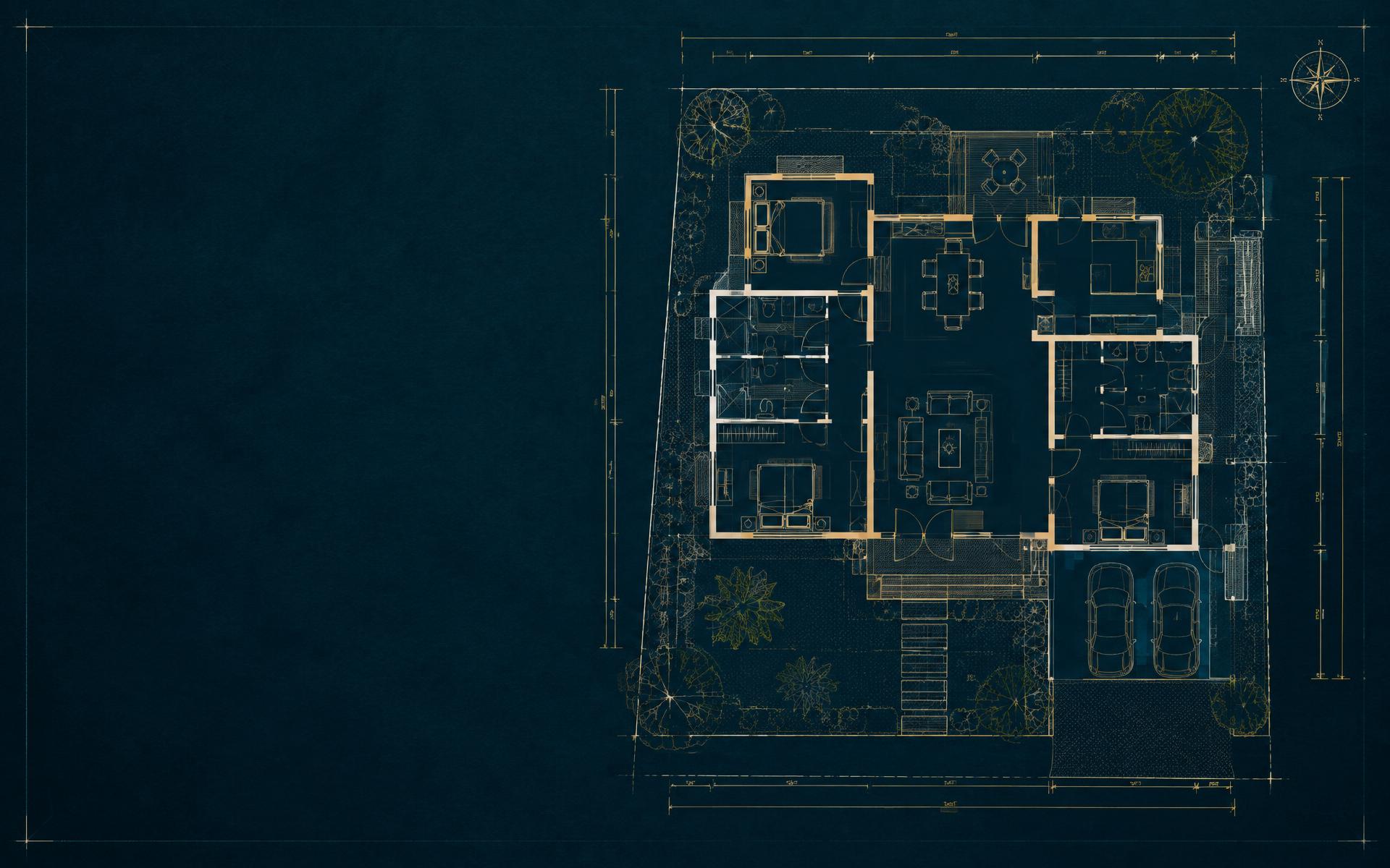 Architectural floor plan blueprint